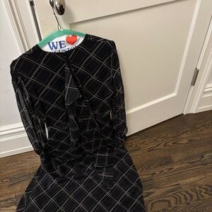 Equipment full length dress, Size 6, Black and cream